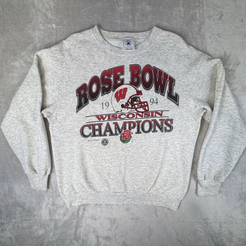Vintage 1994 Wisconsin Badgers Rose Bowl Sweatshirt L Delta USA Made